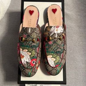 Gucci Supreme GG Floral Princetown Mules